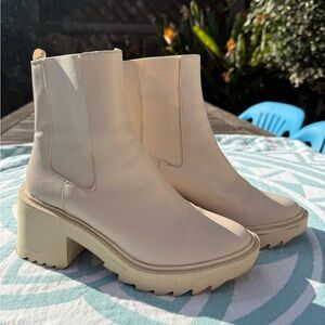 Cream Ankle Boots